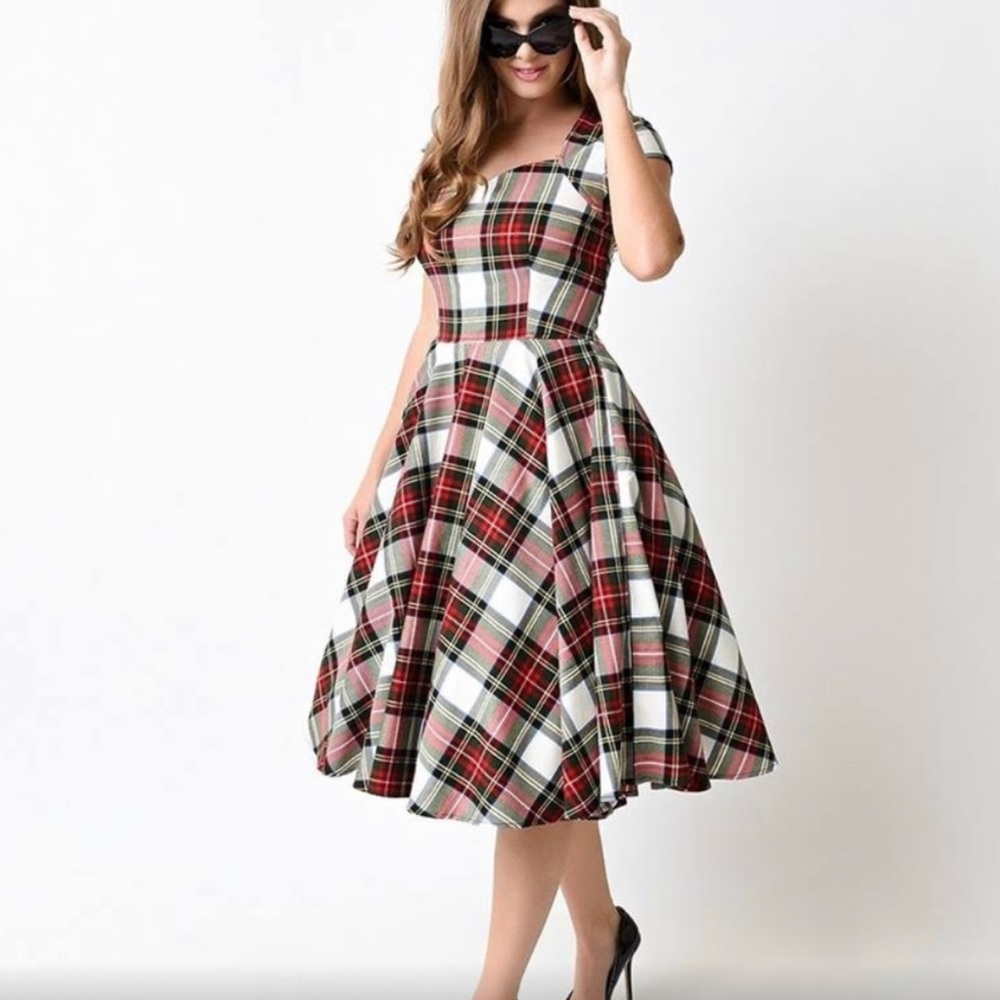 Hell Bunny Vixen Plaid Tartan Dress Size M